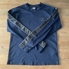 VTG Nike Shirt Mens Medium Long Sleeve Mesh Jersey Embroidered Logo Gray Tag Y2K