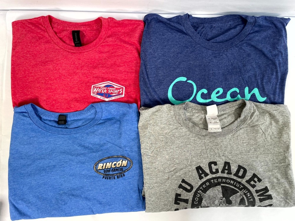Lot of 4 pcs – Men’s t-Shirts: Gildan, Fruit on the Loom & other Various Colors