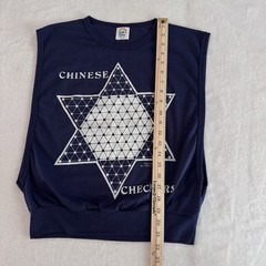 VTG 80s Cal Cru Chinese Checkers Board Game Muscle Crop T Shirt Tank Top Large