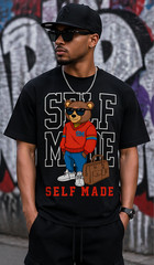 Mens 8XL Big Tall Self Made Streetwear Sneaker Tee Shirt Greystone Sneaker