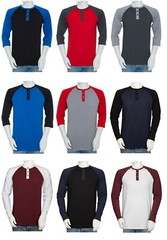 Styllion Big and Tall – Mens Raglan Henley Baseball Shirts – Heavy Weight – RHQS