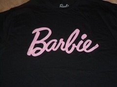 NEW, Barbie Logo Graphic T-shirt Men X-LARGE Black Short Sleeve
