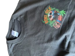 VINTAGE DELTA REBEL TIL I DIE SKULL T SHIRT GUNJA WEED Size L