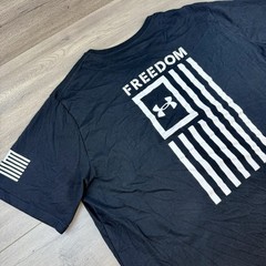 Under Armour UA Freedom Flag Short Sleeve T-Shirt Men’s 3XL Black Loose Fit Crew
