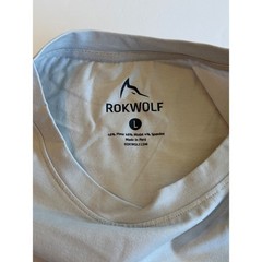 Rokwolf Mens Pima Modal Spandex Crew Neck T-Shirt Lunar Rock Size L