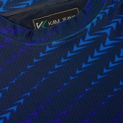 KAM Active Performance Sports Print Tee For Men in Navy, 2XL-8XL