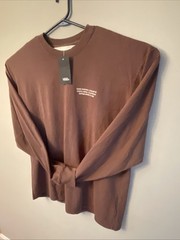 VANS Original Concepts Long Sleeve T-Shirt Brown/White Men’s Size XL NEW