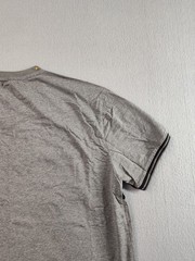 Stone Falcon Men Shirt XL Gray Striped Short Sleeve V Neck Casual Relaxed Fit