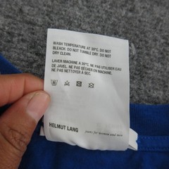 Helmut Lang Shirt Mens Large Blue Short Sleeve Crewneck Logo Tee Casual Top