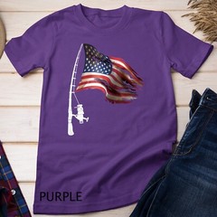 Fishing American Flag Fisherman Patriotic day 4th of July Unisex T-shirt