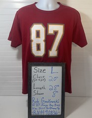 Rob Gronkowski #87 Tampa Bay Shirt Men Large Red Double Sided RN#90836 Bucs