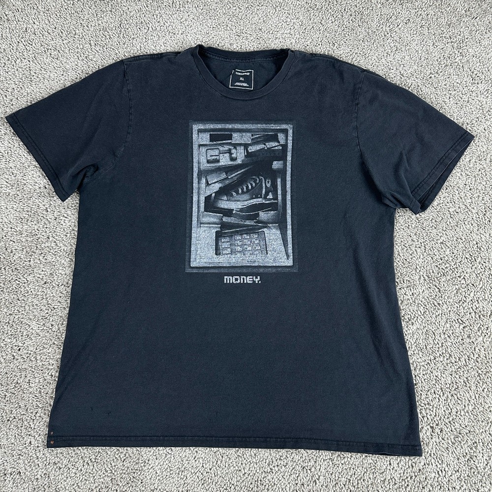 Converse Shirt Mens Extra Large Black White Money Chuck Taylor Casual
