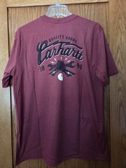 Carhartt Men’s Short Sleeve Relaxed Fit Pocket T-Shirt Red Graphic Size L
