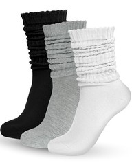 3 PCS Slouchy Socks For Women Long Knee Thigh High Boot Retro Thick Sock Set