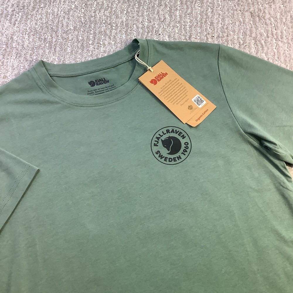 Fjallraven Mens 1960 Logo T-Shirt Patina Green Organic Cotton Size S NWT