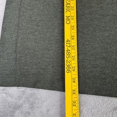 Eddie Bauer Henley Men TL Olive Green Waffle Knit Long Sleeve Cotton Blend