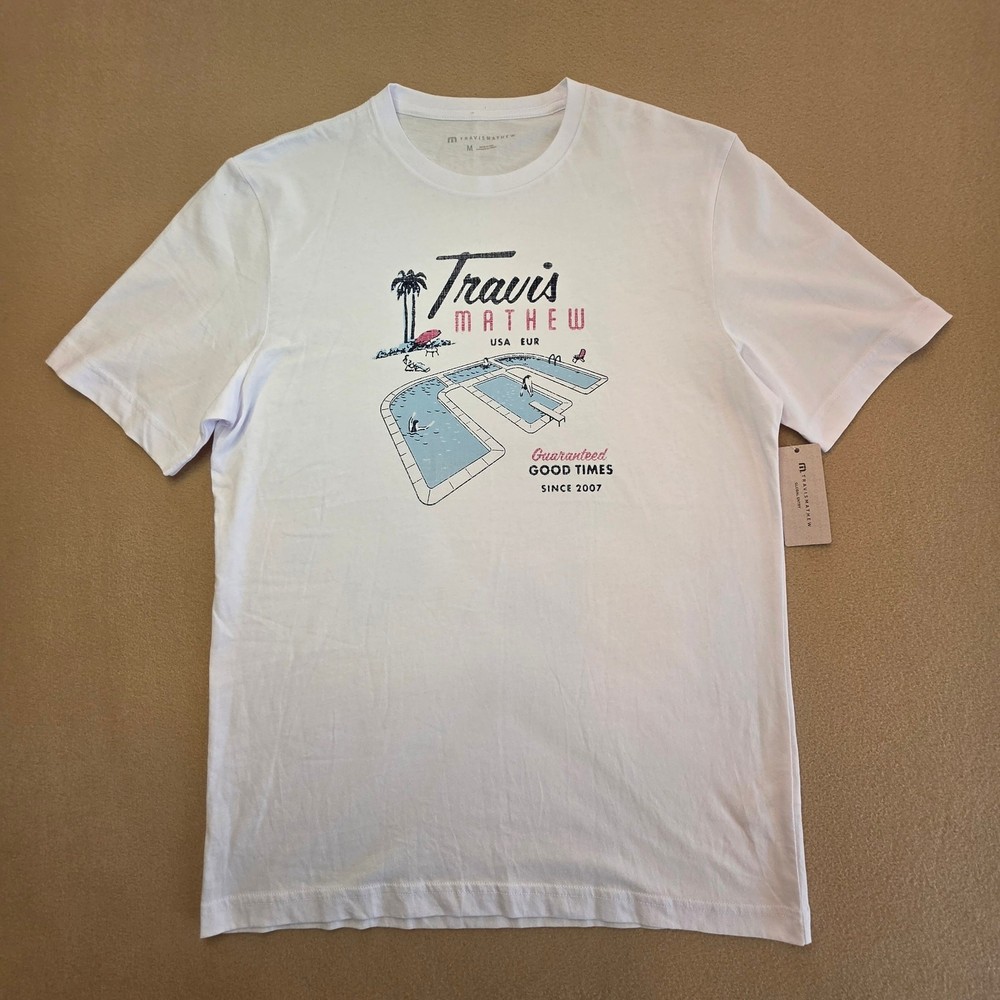 Travis Mathew On Vacation T-Shirt White Sz Medium NWT