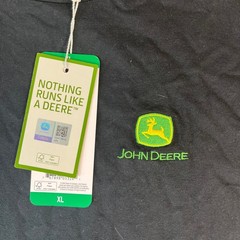 John Deere T-Shirt Mens XL Black New Embroidered Logo Short Sleeve Tee