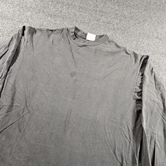 Vintage Hanes Beefy-T Shirt Mens Large Black Long Sleeve Blank Tee Made USA