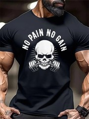 Men’s Sport Workout Gym Regular Fit 100% Cotton T-Shirt Summer Casual Streetwear