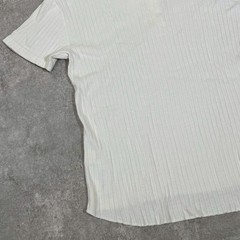 PHIGVEL Japan S/S Ribbed Henley Neck T-Shirt Size 36 White