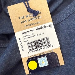 Chubbies Mens The Relaxer Tank Top Navy Blue Graphic Palm Tree Small NWT 600231