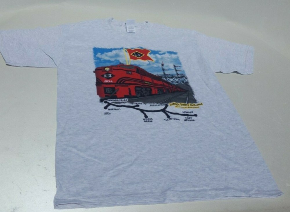 Vtg Train Lehigh Valley Railroad T Shirt 604 Daylight Sales.