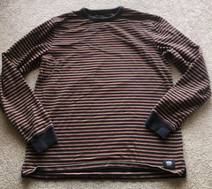 Vans Long Sleeve Crewneck Pullover Shirt Striped Black Thick Cotton Men’s M