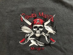 YAZBEK ~ T Shirt Mens Black Costa Maya Mexico Skull Graphic Prints 2XL FREE SHIP