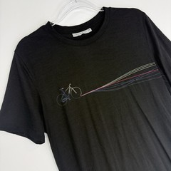 Icebreaker Merino Wool Graphic Bicycle T Shirt Black Size M Men’s Cycling