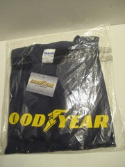 XL Vintage Goodyear Official New Navy T Shirt Yellow Winged Logo Gildan Cotton