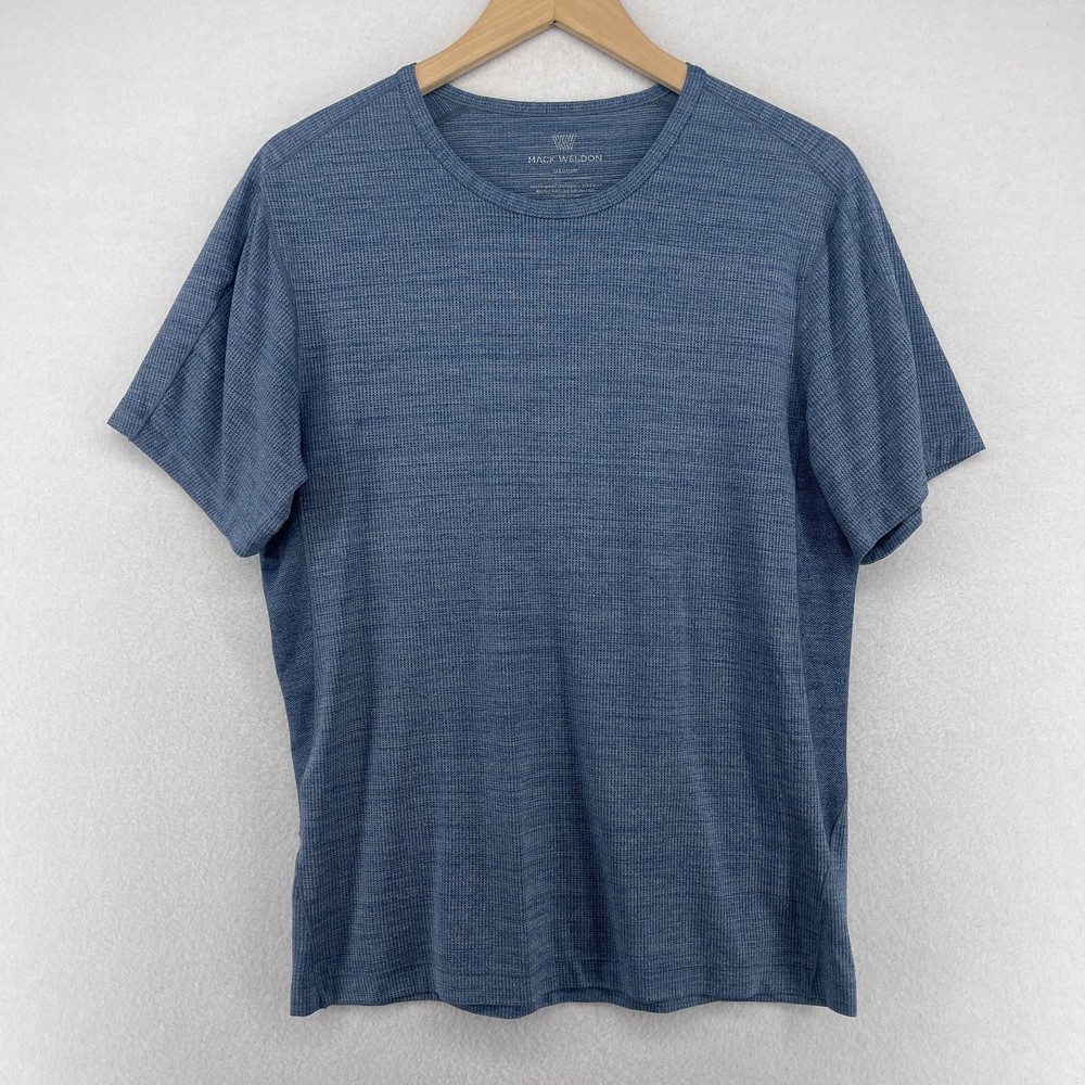 MACK WELDON Shirt Mens M Airknit Waffle Thermal Stretch Performance T Tee Blue