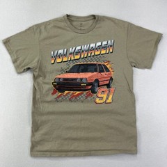 Volkswagen GTI T-Shirt Mens Medium Green ’91 Golf Graphic Tee 90s Racing