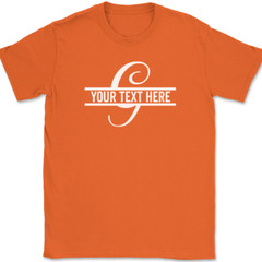 Letter G Monogram Your Text Here Custom T-Shirt Personalize Family Tee