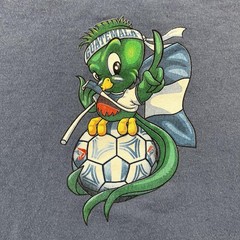 Vintage Guatemala Soccer Team T-Shirt Mens Medium Blue Cartoon Futbol FIFA 2004