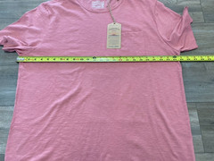 Faherty Sunwashed Short Sleeve T Mens XL Pink Organic Cotton Pocket Shirt