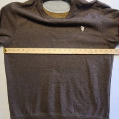 US Polo Assn Luxury Feel Sweatshirt Men M Brown Crew Neck Fleece Pullover Cotton