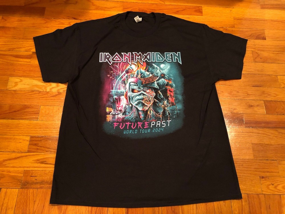 RARE NEW NO TAGS Iron Maiden The Future Past 2024 World Tour 2 Sided XL TSHIRT