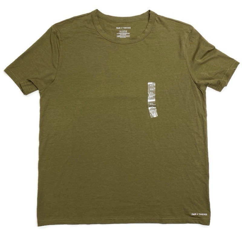 Pair of Thieves Mens XL Olive Green Short Sleeve Crewneck T Shirt Cotton Blend