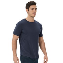 Men’s Ultra-Soft Viscose T-Shirt, Curved Hem Lightweight Cooling Cotton Blend…