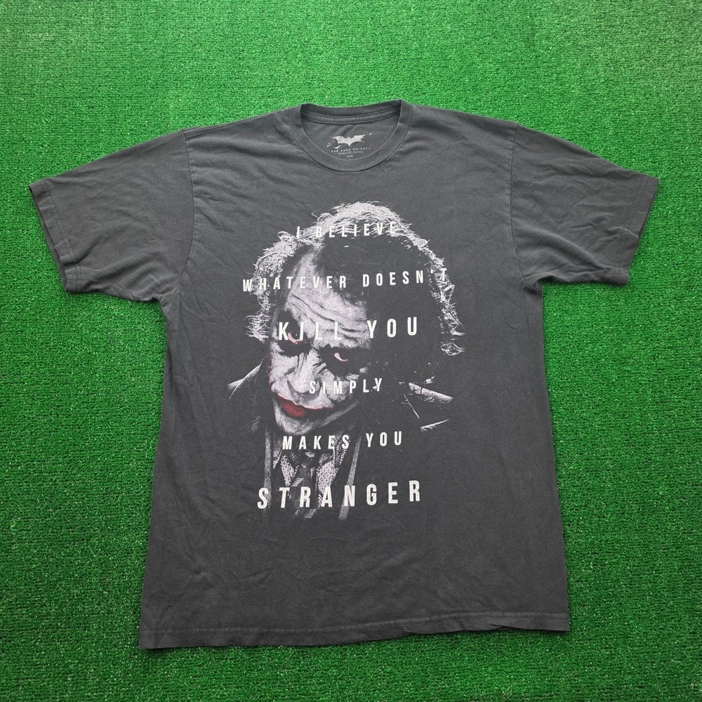 The Dark Knight The Joker Heath Ledger Stranger Tshirt Mens Large Batman 2008