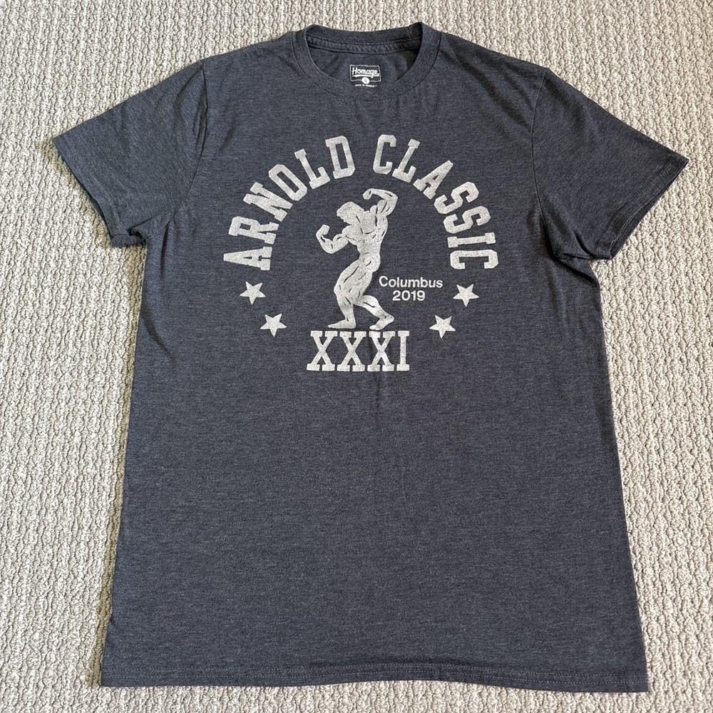 Homage Arnold Classic 2019 Columbus Ohio T-Shirt – Size Small – Gray Cotton/Poly