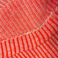 Vintage Daytona Beach Florida neon orange white knit ringer tee retro resort L