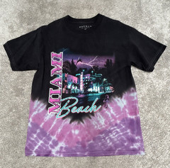 PacSun Black/Purple Miami Beach Men’s Small Crew Neck T-Shirt FREE SHIPPING