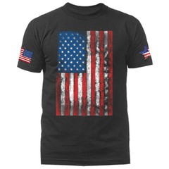 Large Vertical US Flag USA American Pride Patriot Patriotic Graphic T-shirt