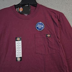 Dickies Heavyweight SHIRT Mens MEDIUM Red Burgundy Work Relaxed Long Sleeve NWT