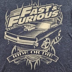 Fast & Furious Ride or Die Gray Short Sleeve Cotton Blend T-Shirt Men’s M