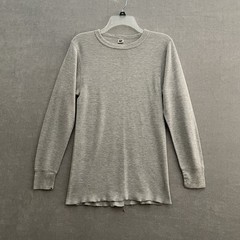 Vintage Hanes Thermal Waffle Knit Gray Crewneck Shirt Men’s XL Made In USA 70’s
