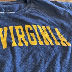 West Virginia University Adult T-Shirt Distressed Primary Logo, Navy, S-5XL