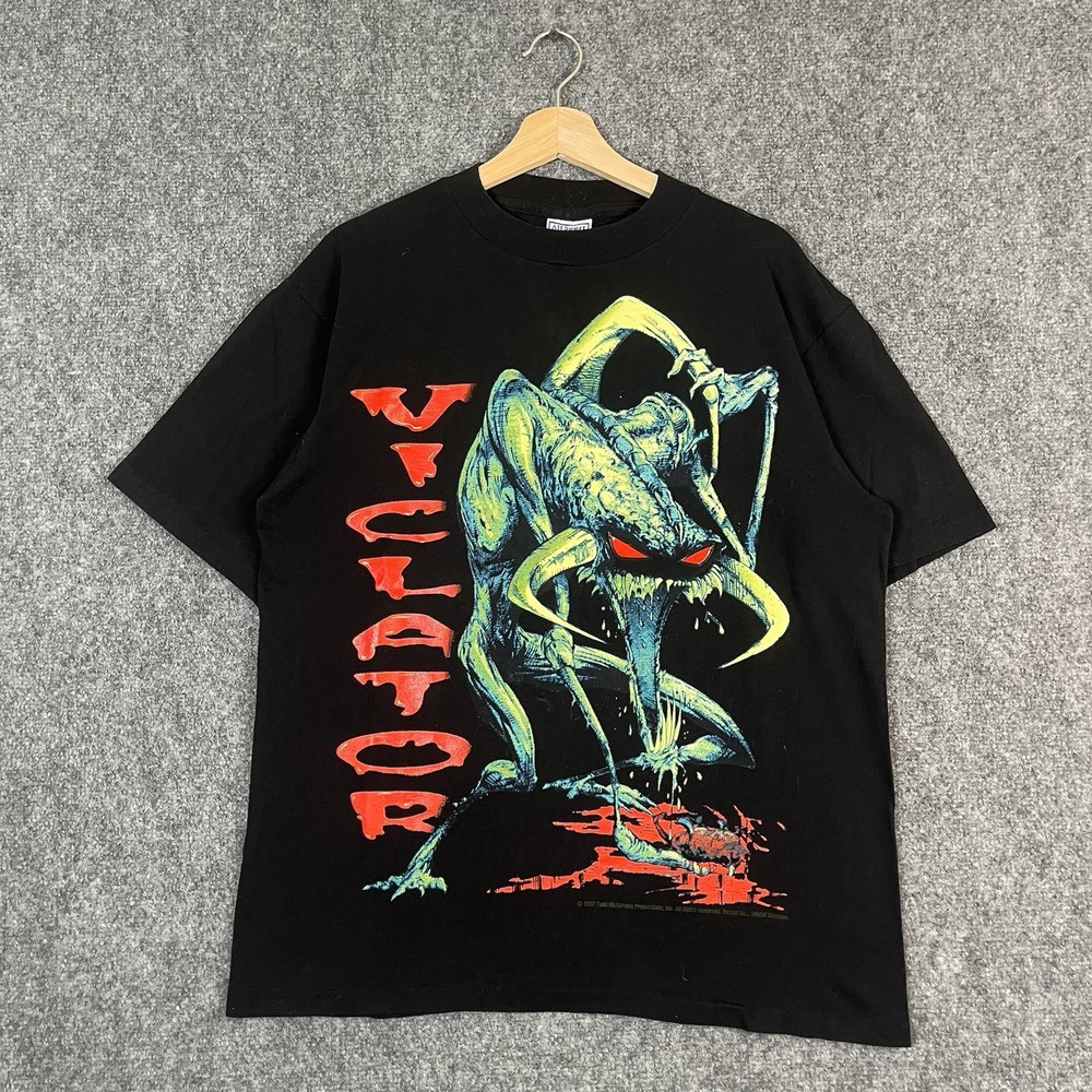 Vintage 1997 Todd McFarlane Spawn Violator Comic T-Shirt Black L USA Reflective